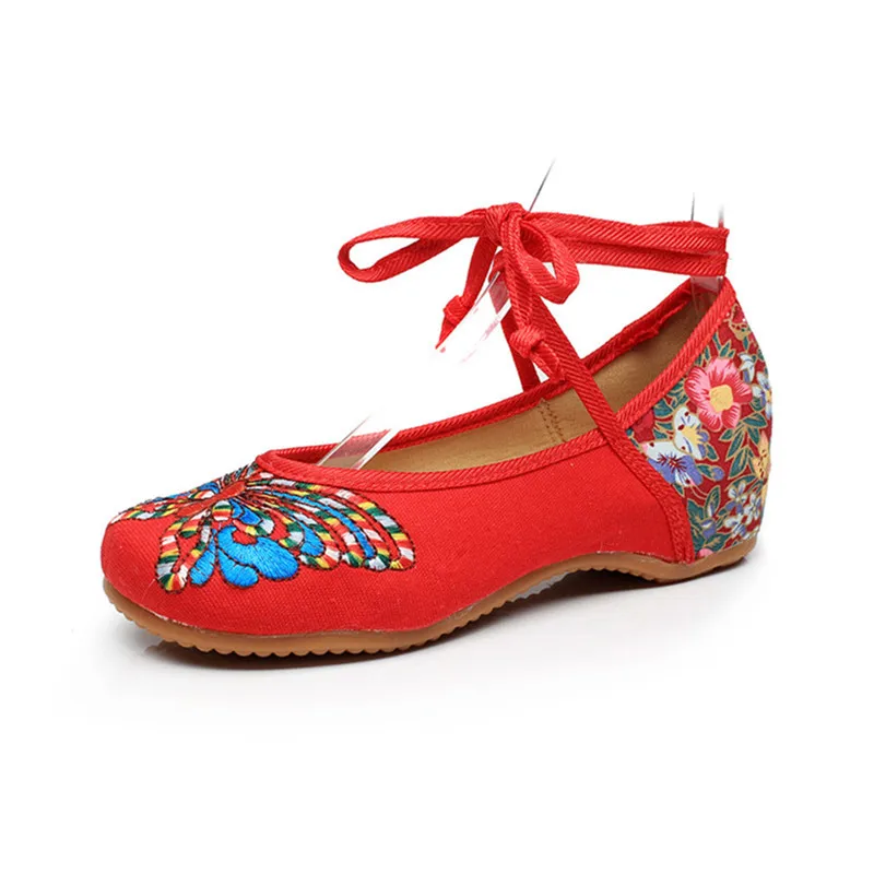 Zapatos Lacent rouge Vieux Broderie Noir Pékin Mujer Appartements Femme blanc Danse Papillon Ballet Doux Casual Planos Chaussures Femmes 07wfqaU7