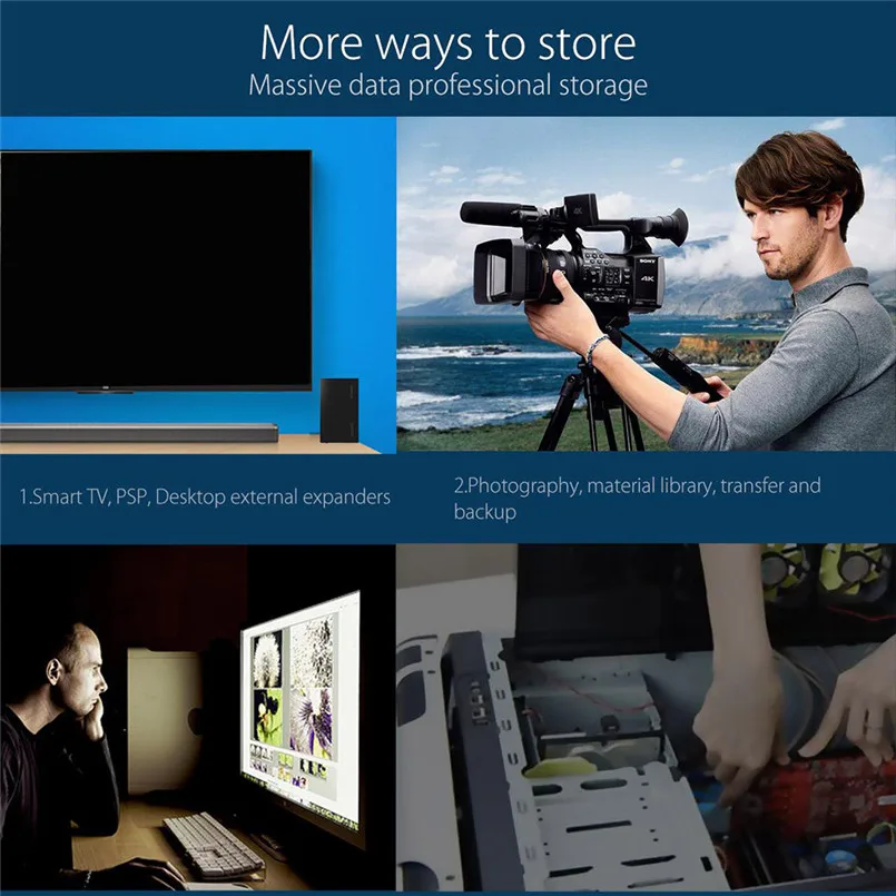USB 3.0 to SATA External 3.5 Hard Drive Enclosure Case For 3.5 SATA HDD and SSD Hard Disk Box 40JUN2711