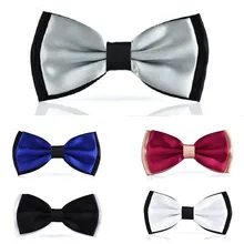 Двухслойный мужской галстук-бабочка, полиэстер, Бабочка, яркий блеск, регулируемый, украшенный галстук, для вечеринки, сцены, 100 шт./лот