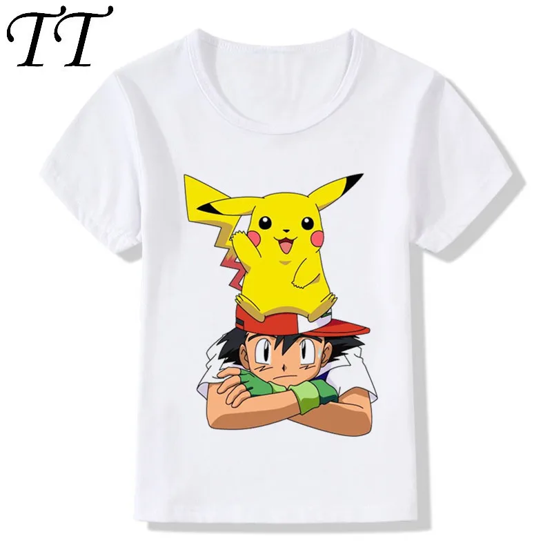 

2018 Children Cartoon Pokemon Go Funny T-Shirts Kids Summer Tops Boys/Girls Short Sleeve Clothing Pikachu Baby Tee shirt,ooo2171