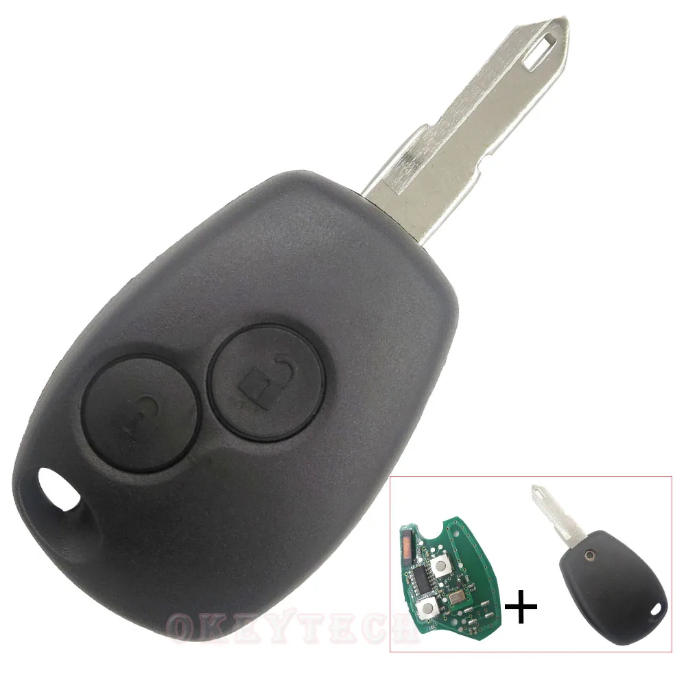 

OkeyTech Remote Replace Car Key Case Shell 433MHz PCF7946 Transponder Chip For Renault Vivaro Movano Traffic Master 2 Buttons
