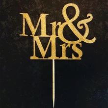 20 шт. золотые блестки Mrs Кекс Торт Топперы выбор украшения для свадебного торта