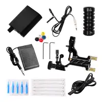 Tattoo Machine Set Black Power Supply Completed Tattoo Kit Professional Rotary Maquina De Tatuagem Needles Grip Clip Cord