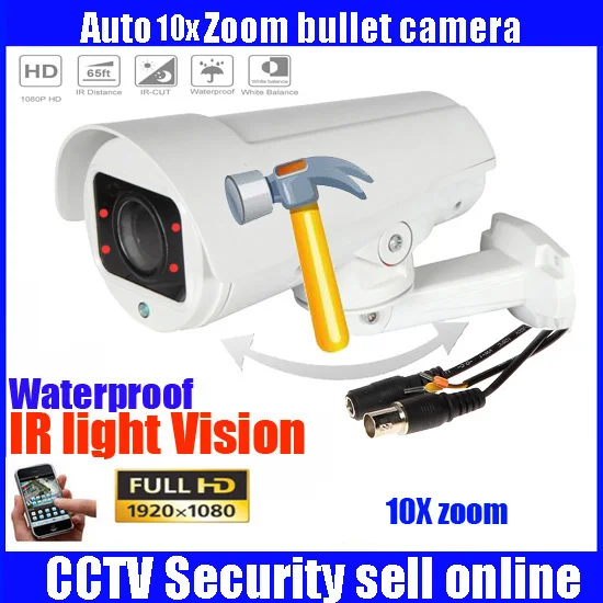 4in1 1080P 2MP Full HD Bullet Camera PTZ 4X 10X Motorized Zoom AUTO