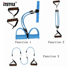 Itstyle Для мужчин и wo Для мужчин 3-х функциональный фитнес оборудования Для мужчин с тремя трубками педаль Съемник приседаний тренажер для пресса эластичная веревка для йоги