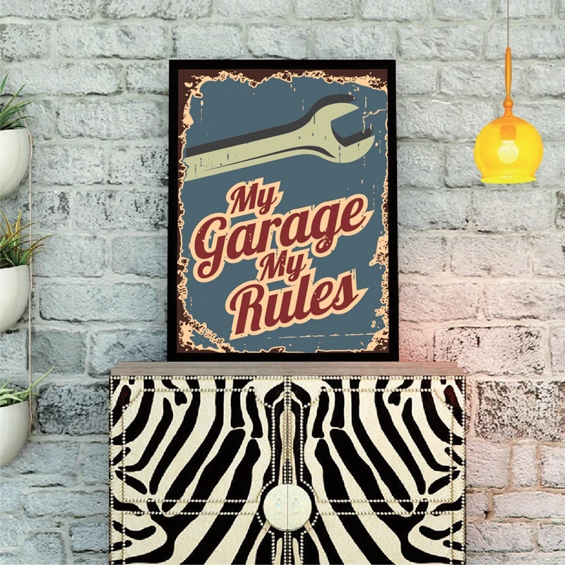 Vintage car service metal signs print