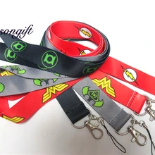 Hensongift чудо-женщина брелок с Бэтменом шнурок ID бейдж ключ HoldersThe Flash телефон ремни