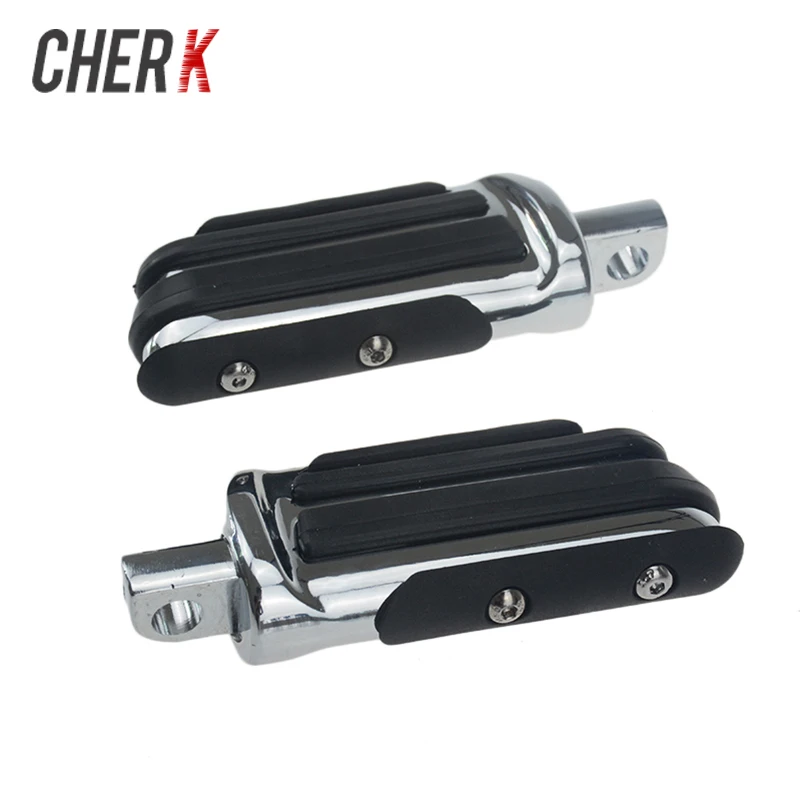 Хромированные резиновые колышки для мотоцикла Cherk передние Harley Touring Road King Softail V Rod