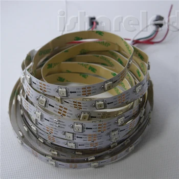 

1/2/3/4/5m 5V SK6812 WS2812B 30LEDs/m WHITE 30 LEDs/m BLACK SMD 5050 RGB Dream addressable Color Pixel LED Strip Light IP20 NP