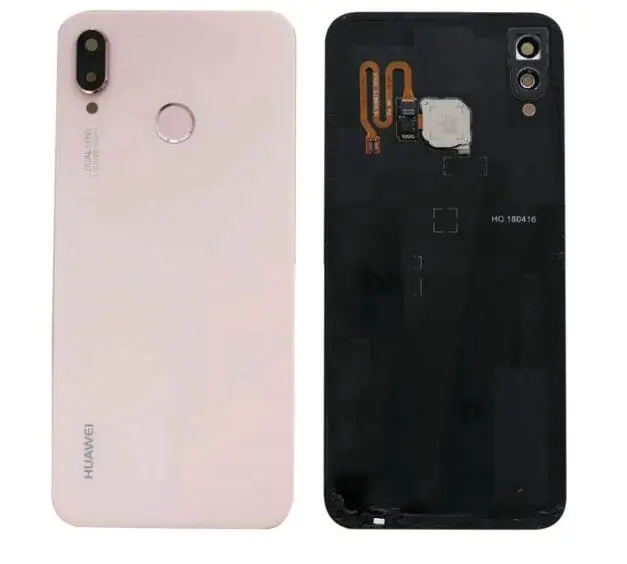 Для HUAWEI P20 lite NOVA 3E корпус батареи задняя крышка с камерой стеклянные пуговицы отпечатков пальцев гибкое заменяемое