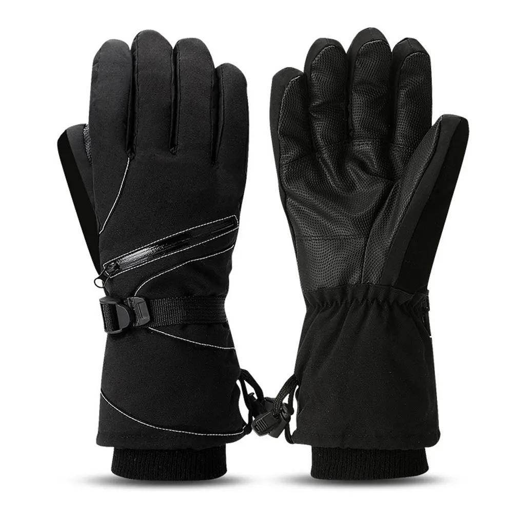 1 Pair Zipper Women Man Skiing Running Gloves Ultra Velvet Ultra Thick Gloves Winter Running Accessories