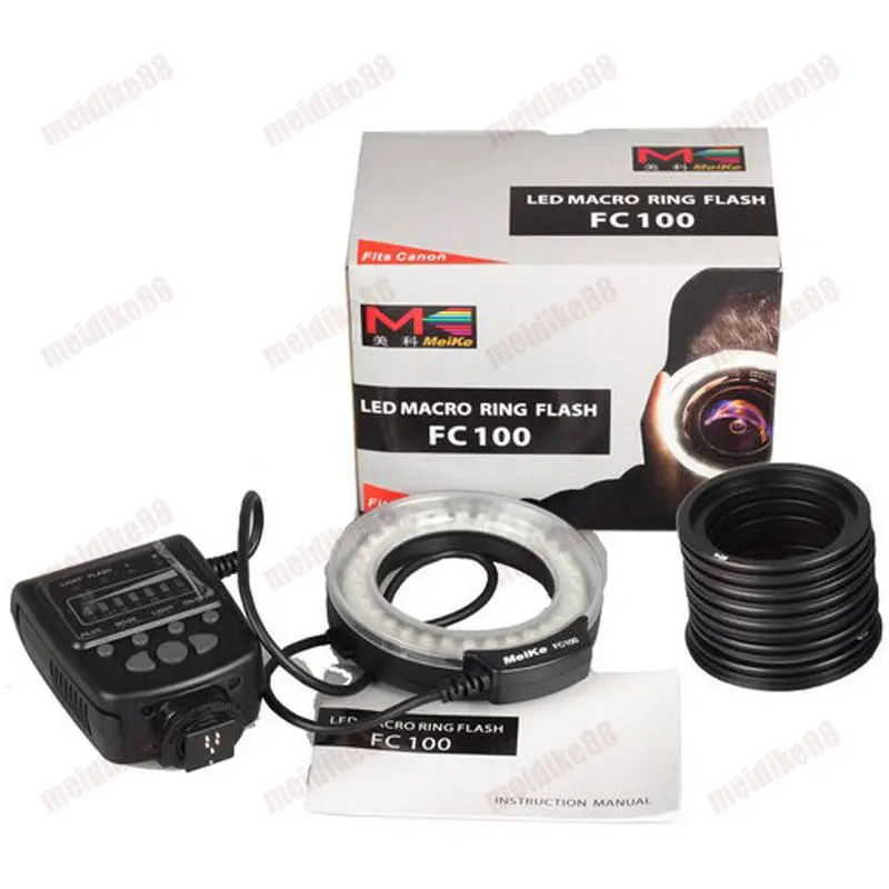 Кольцевой светодиодный светильник Meike FC100 для цифровых зеркальных камер Canon 450D 500D