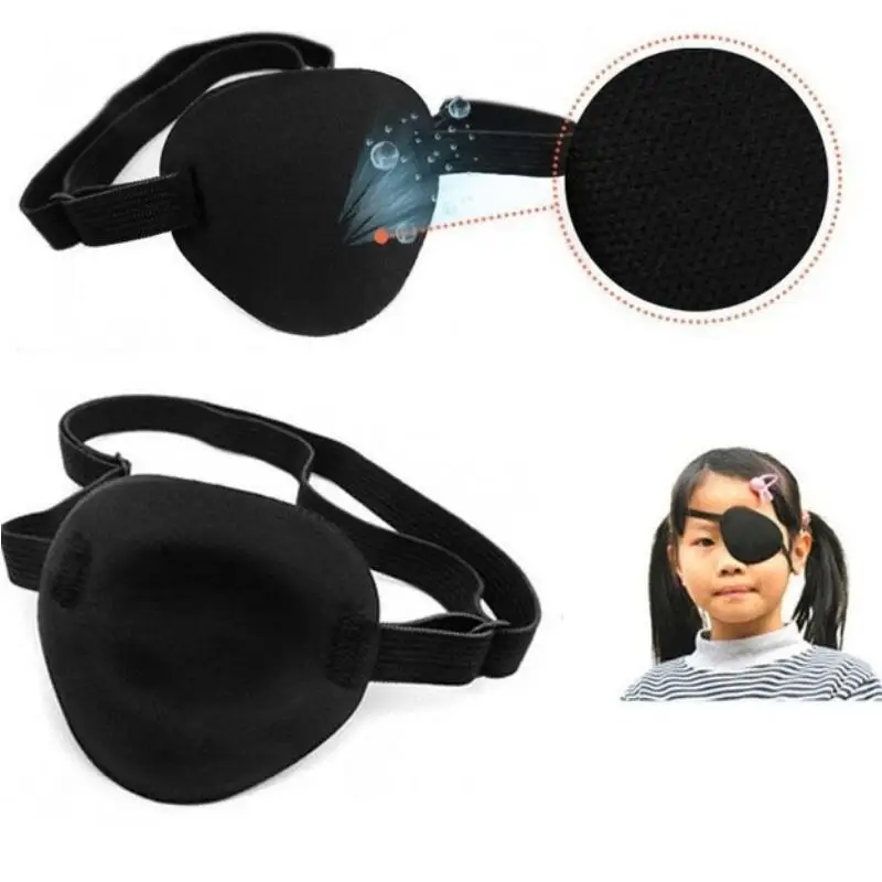 

New Design Medical Use Concave Eye Patch Groove Washable Eyeshades Adjustable Strap Health Care Black Color
