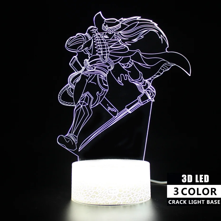 Лига Легенда Yasuo фигурная лампа рандомное украшение для вечеринки 3d настольная