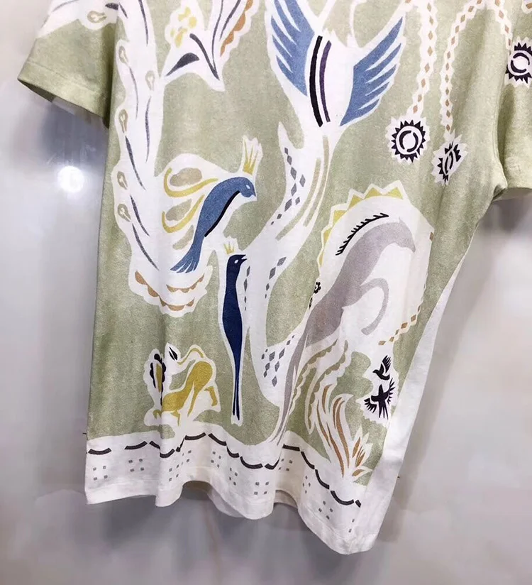 Svoryxiu дизайнерские высококачественные хлопковые летние футболки с коротким рукавом женские модные футболки с принтом ручной росписью