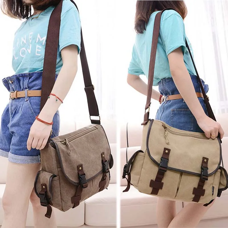 

Canvas Crossbody Bag Men Women Military Army Vintage Messenger Bags Shoulder Bag Casual Travel Bags LBY2017