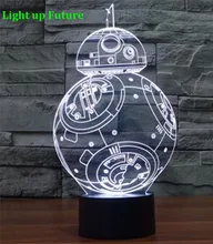 new model 3D visual led night light RGB changable star wars table decor lamp N1273