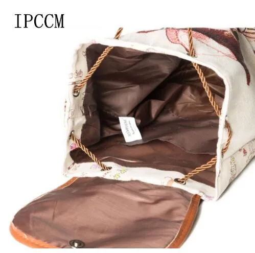 IMIDOCasual холст школьный рюкзак Для женщин прекрасный кот печатных Drawstring подросток