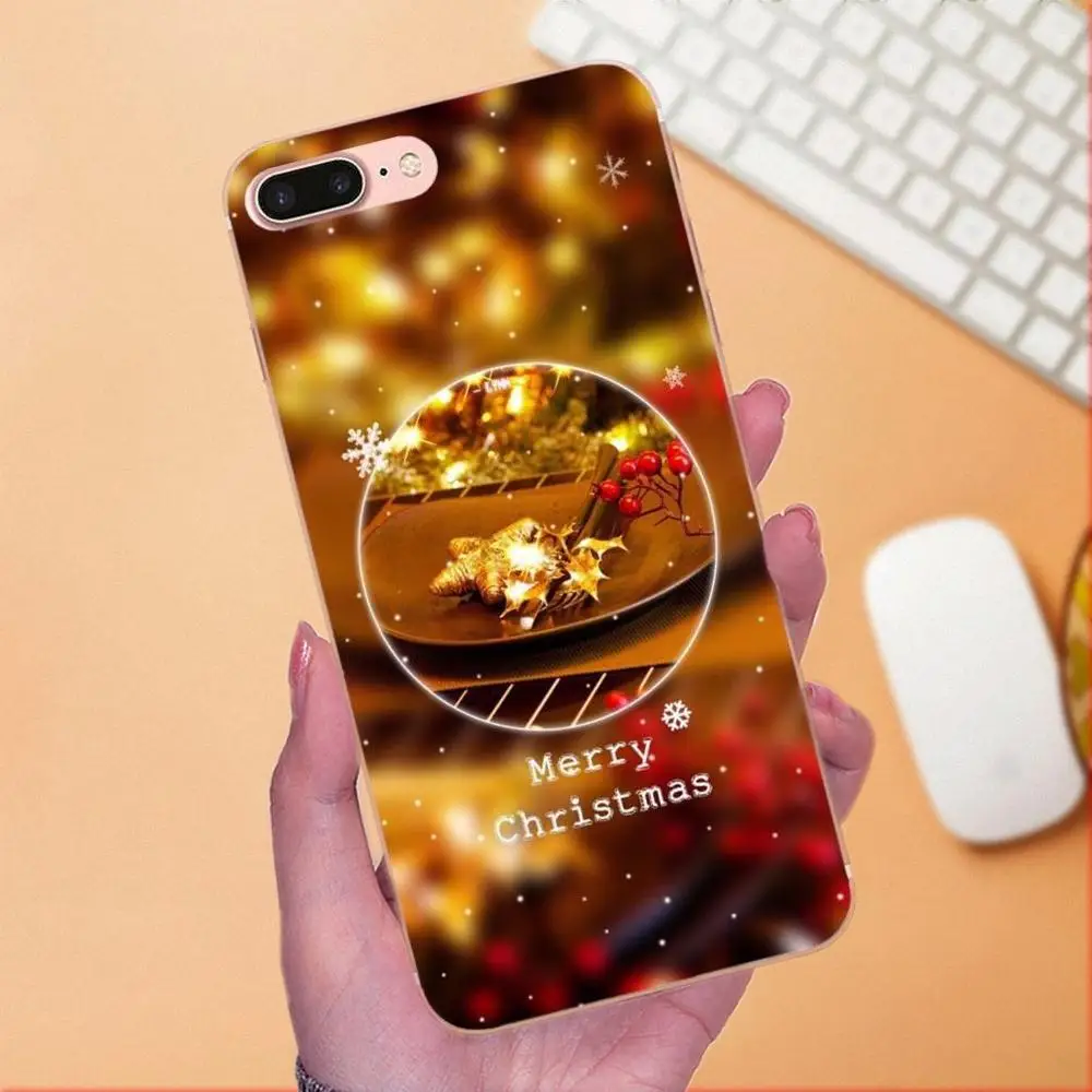 С Новым годом и Рождеством для Apple iPhone X XS Max XR 4 4S 5 5C 5S SE 6 6S 7 8 Plus Мягкий