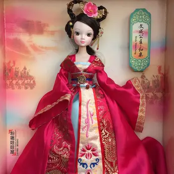 

D0708 In box Best children girl gift 30cm Kurhn Chinese Doll Chinese myth Gift Traditional toy Princess wencheng wedding dress