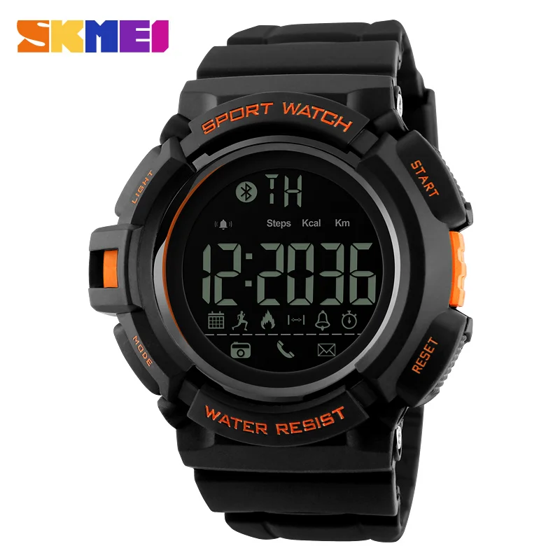 

SKMEI 1245 Brand SmartWatch Men Sport Wristwatches Bluetooth Alarm Clock Calorie Display Waterproof Digital Clock reloj hombre