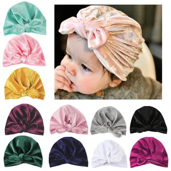 

1PCS Bow Coral Fleece Cute Headband Girls Bowknot Indian Style Hat Turban Children Birthday Party Holiday Celebrate Photography