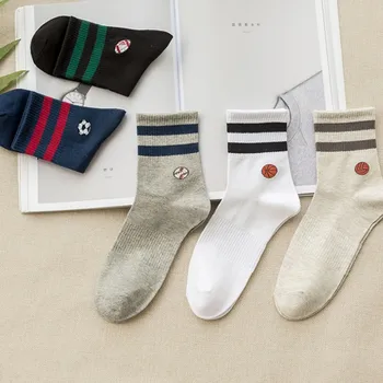 

5 PAIR/COMBO MEN CREW SOCKS FOR CLASSIC PCORLORFUL COTTON FOOT BALL 3D SIMPLE FASHIONAL SOCKS SPRING 2017 NEW SHORT MALE SOCKS