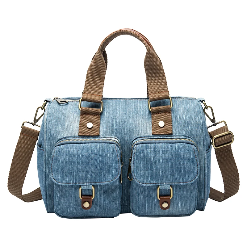 

2019 hot Women Denim Handbags Casual Jeans Shoulder Bag High Quality Travel Crossbody Bag big Denim Tote Bags Multi-pocket M482