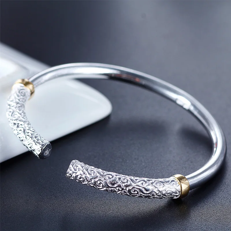 

L&P Original Design 100% 99 Sterling Silver bangles Lover's Fashion Jewelry Fine Wedding Gifts Top Quality