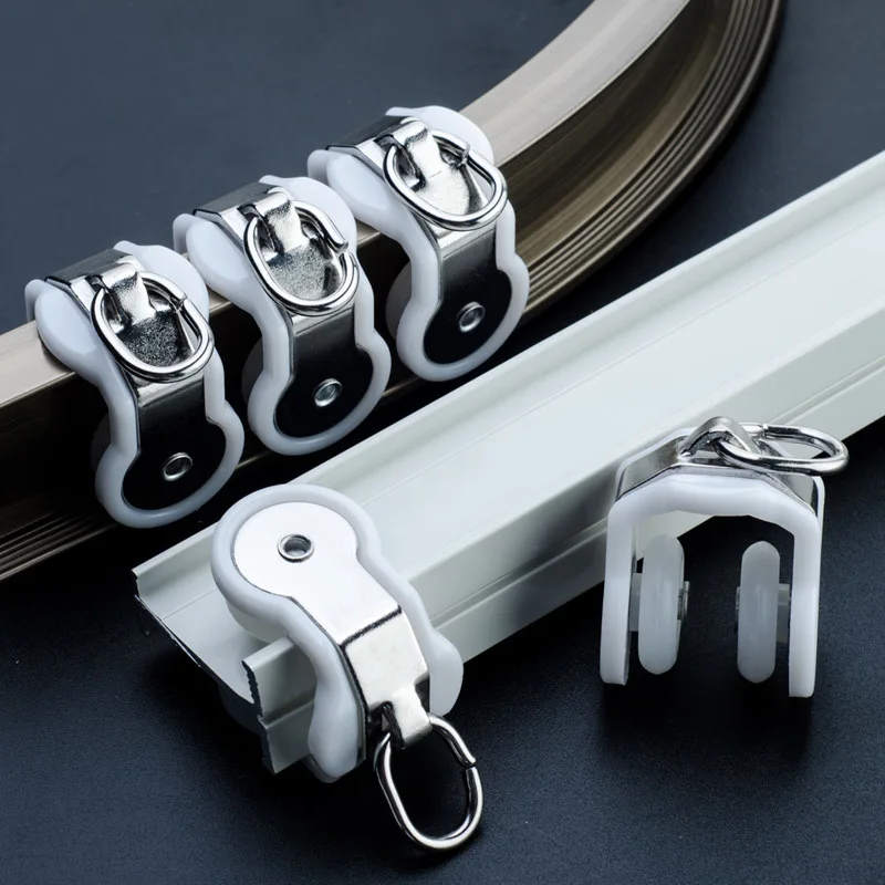 Curtain track Heavy aluminum alloy Flexible curtain rod Curved curtain window Mute Slide