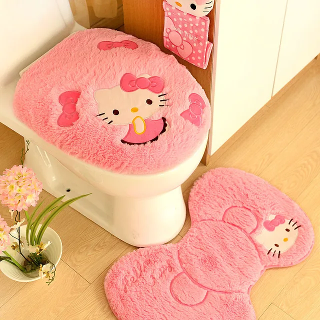 Pink 4PCs Hello Kitty Toilet Set 3