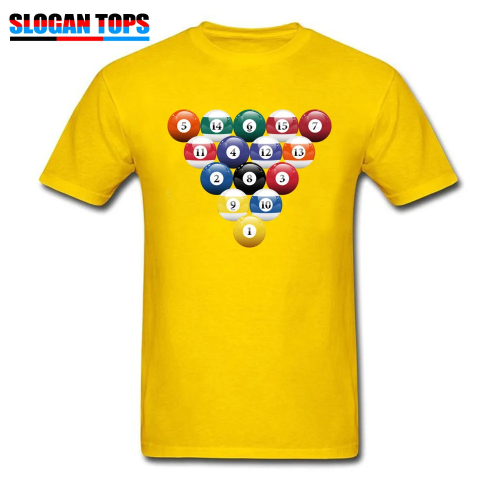 Billiard Ball0822yy Fall 100% Cotton Round Collar Tees Short Sleeve Funny T Shirt Graphic Printed On T Shirt Wholesale Billiard Ball0822yy yellow