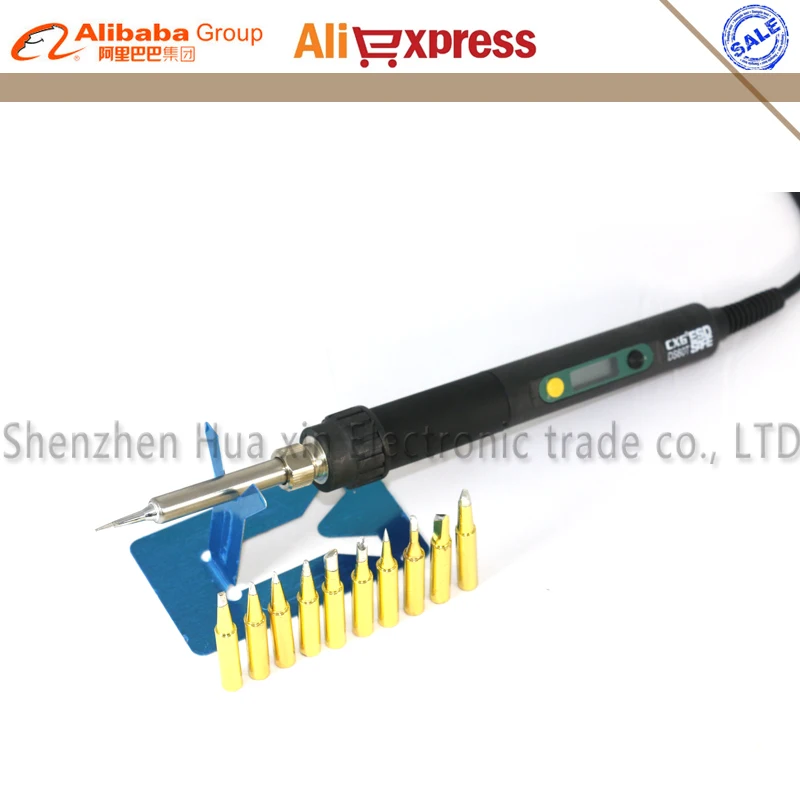 

CXG DS60T Professional LCD Adjustable Digital Electric soldering iron Soldering station EU/US plug + 10/pcs 900M Solder tip
