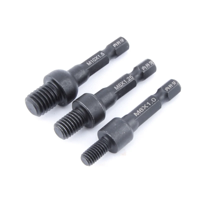 

3Pcs Screw Tap Tapping Chuck Socket Bit 1/4" Hex Shank Electric Socket Head Tap Drill Set Hand Tool M6 M8 M10