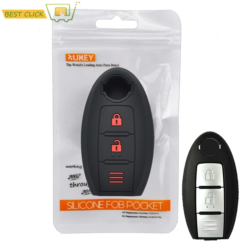 

3 Button Silicone Car Key Case For Nissan Qashqai Pulsar March 370Z Micra Juke Note Tiida NV200 Leaf Cube Remote Fob Cover