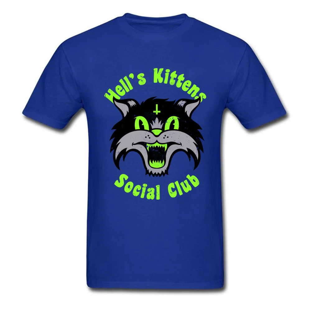 LeisureCasual Short Sleeve T Shirt Labor Day 2018 Discount O-Neck 100% Cotton Tee-Shirts Men Top T-shirts Hells Kittens  Hells Kittens blue