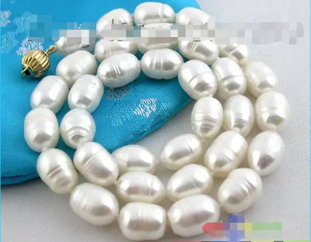 

FREE SHIPPING HOT sell new Style >>>>17" 10MM WHITE RICE FRESHWATER CULTURED PEARL NECKLACE