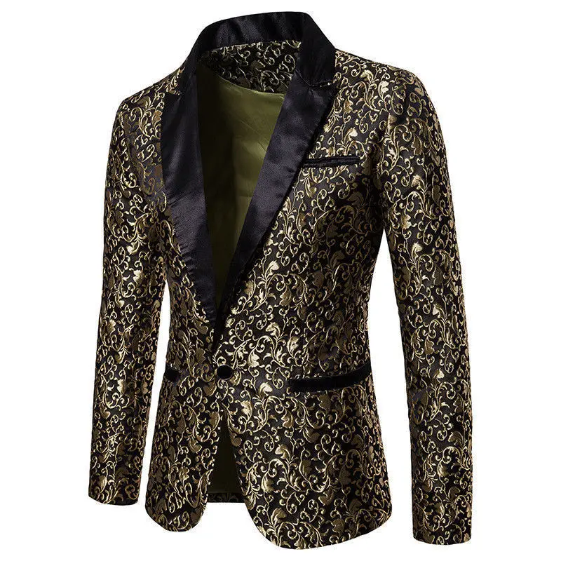 

Slim Fit Blazer Men 2018 New Arrival Mens Floral Blazers Floral Prom Dress Blazers Elegant Wedding Blazer and Suit Jacket Men
