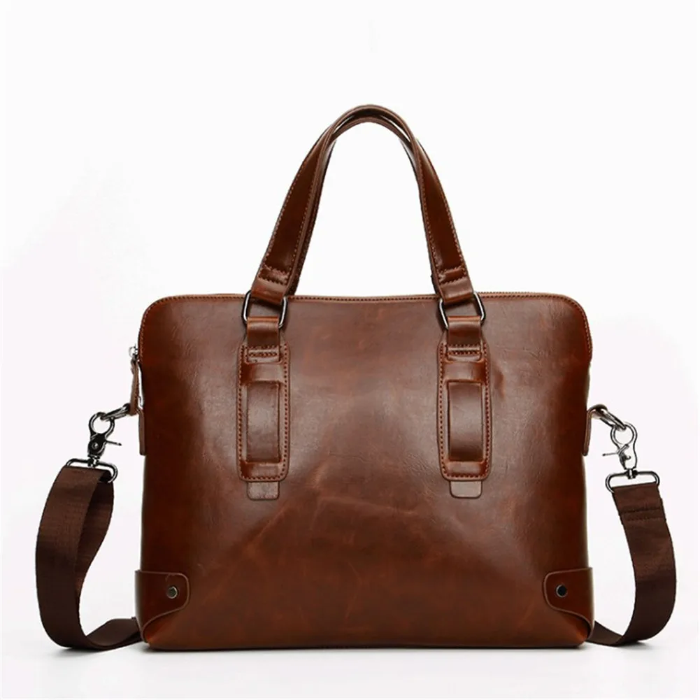 

Leisure Men Leather Handbag Mature Business Messenger Shoulder Bag Fashion Cross Body Pack New Mature Solid Single Shoulder Bag