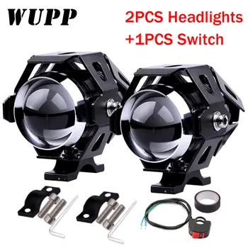 

WUPP 2PCS 125 W Motorcycle Headlight Moto led lights motorbike aluminum lamp U5 12V spotlight accessories spotlight Fog light