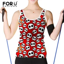 FORUDESIGNS/женские майки, топы с 3D принтом черепа, летние женские топы, футболки, повседневный тонкий жилет без рукавов, одежда haut femme