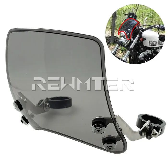 39 мм мотоциклетное лобовое стекло Регулируемый ветровой дефлектор ветровое стекло дым/черный/прозрачный Алюминий для Harley Sportster XL 883 1200 - Цвет: Smoke