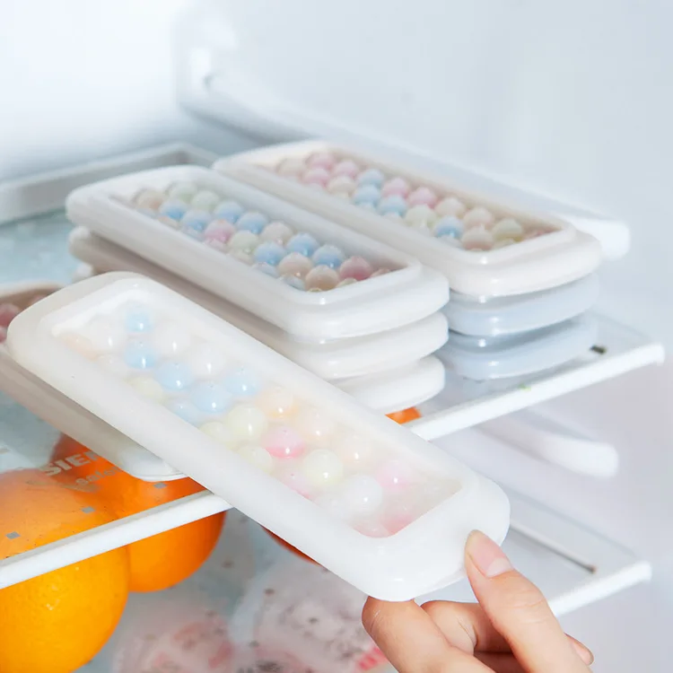 

2019 Summer Ice Grid Ice Box Cute with Cover Ball Ice Cube Mold Creative Refrigerator Small Ice Ball Mold