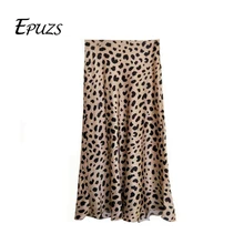 Винтажная юбка с высокой талией летние леопардовые юбки женские панк-рок миди юбки корейский стиль boho уличная jupe femme