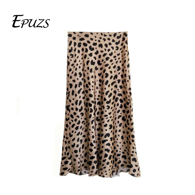 

2019 vintage high waist skirt Summer leopard skirts womens punk rock midi skirts korean style boho streetwear jupe femme