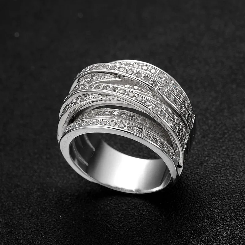 

AlooWay Luxury multi-ring retro ring temperament fashion high-grade CZ rings