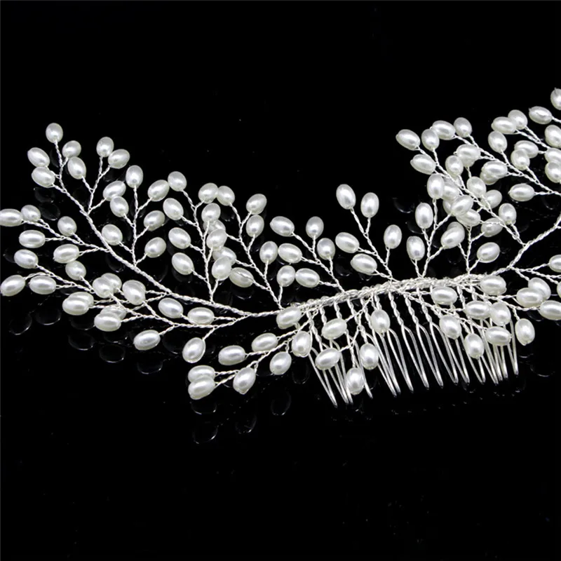 Fashion Crystal Headband tiara Bride Hair Accessories Handmade  Simulated Pearl Bride Wedding Headpieces Hair Jewelry
