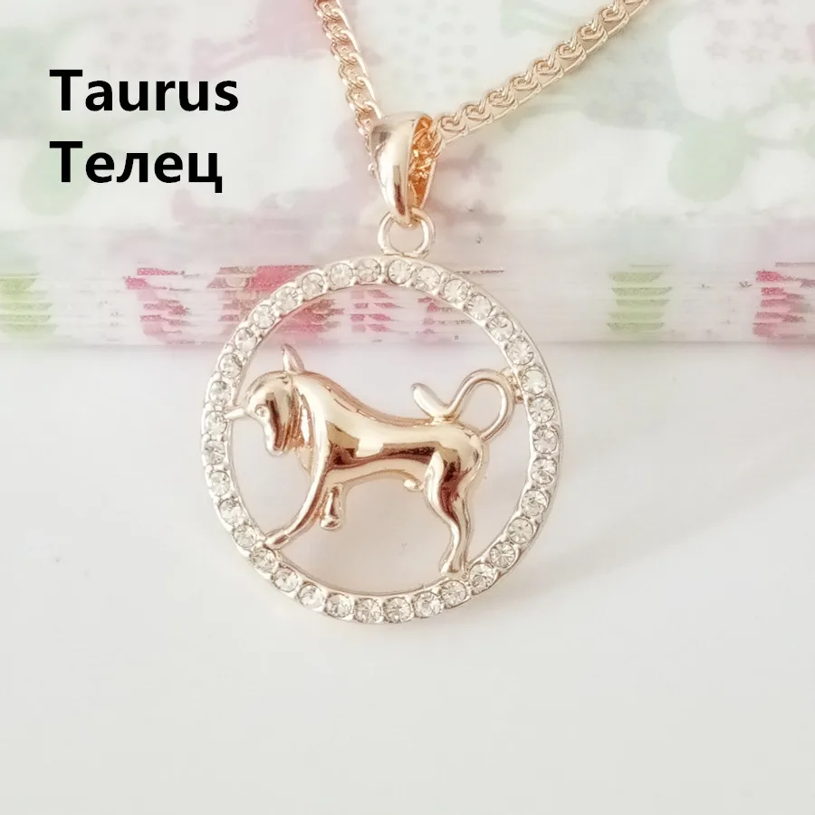 235 Taurus Знак зодиака Подвеска для женщин и мужчин подвеска Созвездие Новая мода Женские Ювелирные изделия трендовые металлические женские подвески - Окраска металла: 235 Taurus