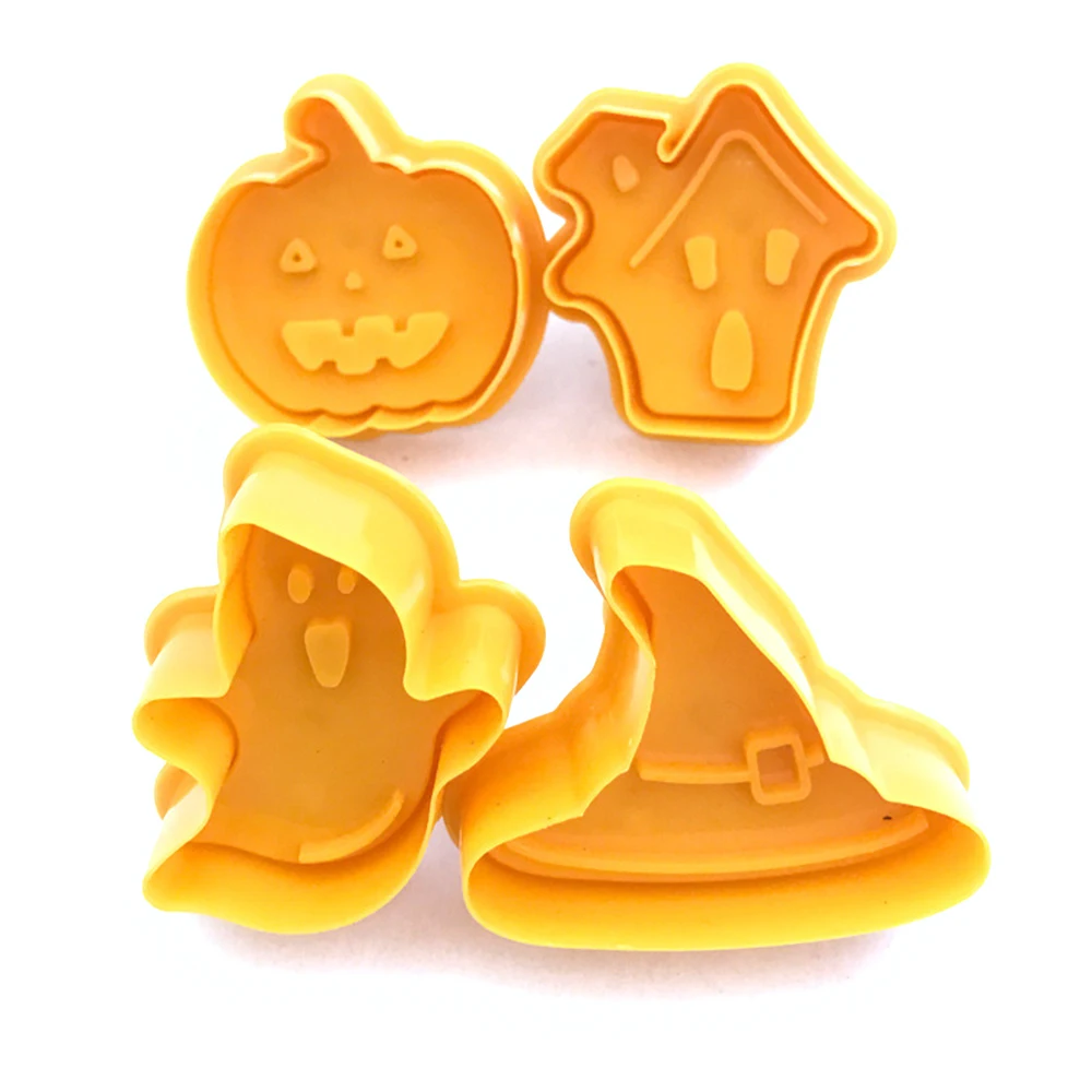 4 шт./компл. Хэллоуин печенья CuttersCookie штамп печенья Форма 3D печенья Плунжер резак DIY Форма для выпечки для кухонных инструментов