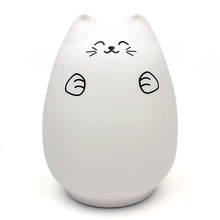 Освещение в помещении заряжаемый через usb силиконовый чувствительный кран управления Рождественский подарок украшение дома милый кот ночник многоцветный